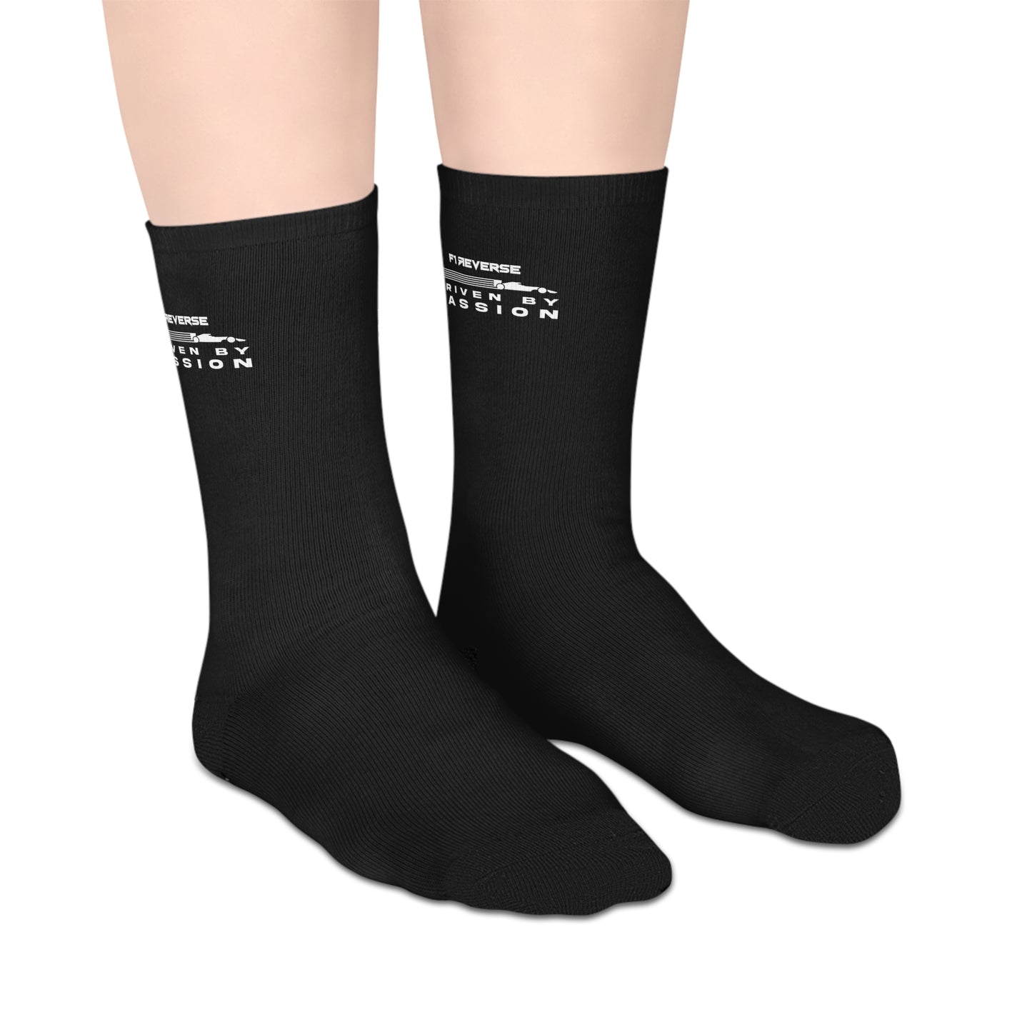 Driven by Passion - Black Mid-length Socks