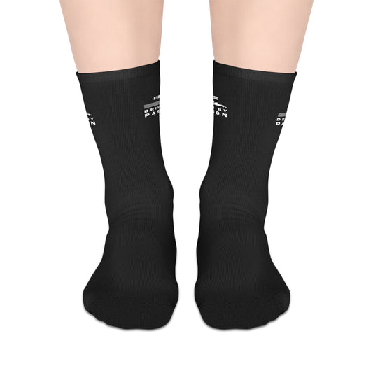 Driven by Passion - Black Mid-length Socks