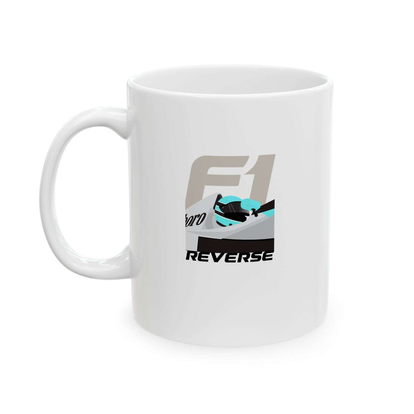 F1 Driver - White Ceramic Mug, (11oz, 15oz)